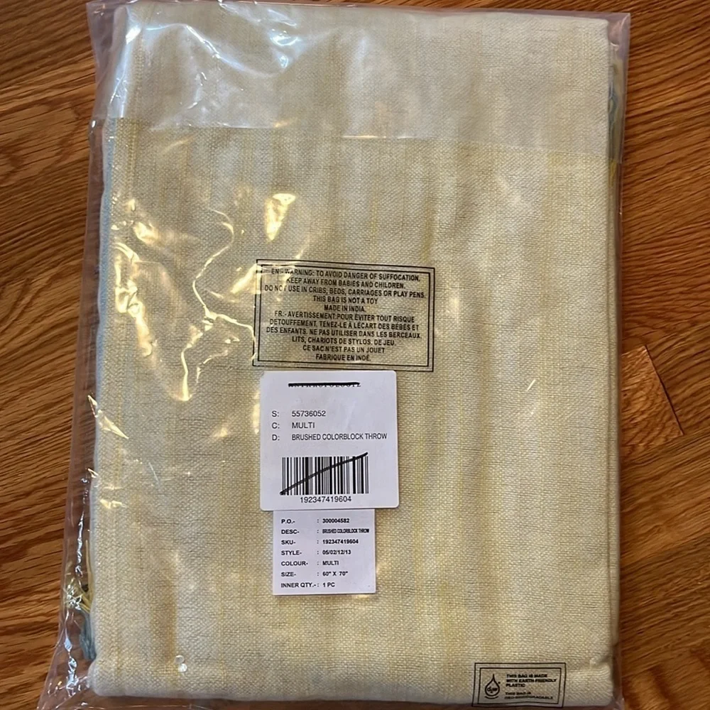 Anthropologie Brushed Colorblock Throw NWT